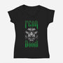 Fear Doom-Womens-V-Neck-Tee-demonigote