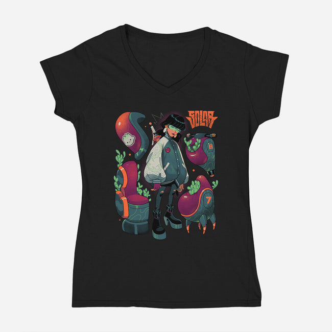Succulent Plants-Womens-V-Neck-Tee-Bruno Mota