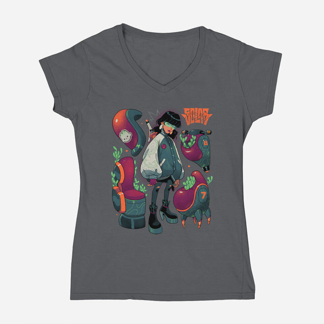 Succulent Plants-Womens-V-Neck-Tee-Bruno Mota
