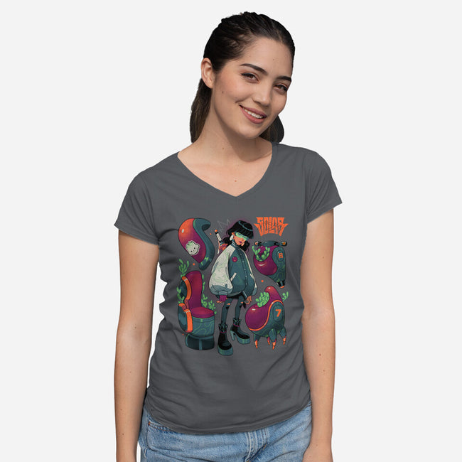 Succulent Plants-Womens-V-Neck-Tee-Bruno Mota