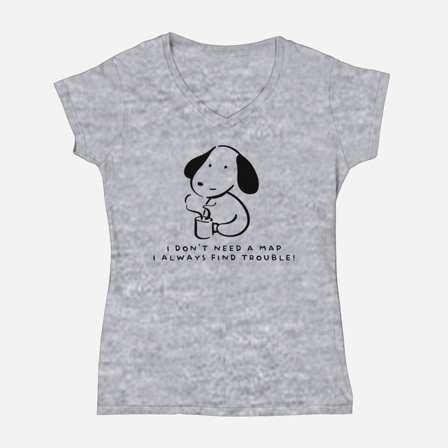 I Don't Need A Map-Womens-V-Neck-Tee-FunkVampire