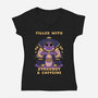 Filled With Stardust And Caffeine-Womens-V-Neck-Tee-FunkVampire