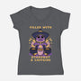 Filled With Stardust And Caffeine-Womens-V-Neck-Tee-FunkVampire