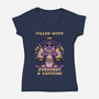 Filled With Stardust And Caffeine-Womens-V-Neck-Tee-FunkVampire