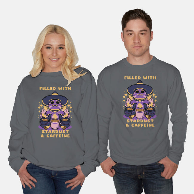 Filled With Stardust And Caffeine-Unisex-Crew Neck-Sweatshirt-FunkVampire