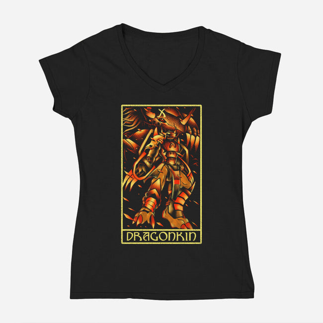 Dragonkin Tarot-Womens-V-Neck-Tee-naomori