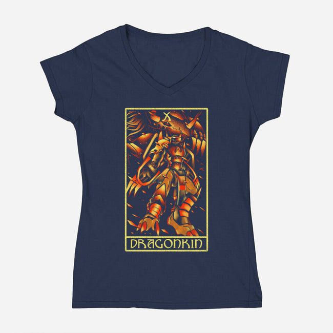 Dragonkin Tarot-Womens-V-Neck-Tee-naomori