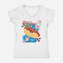 Chili Dogs Zone-Womens-V-Neck-Tee-estudiofitas