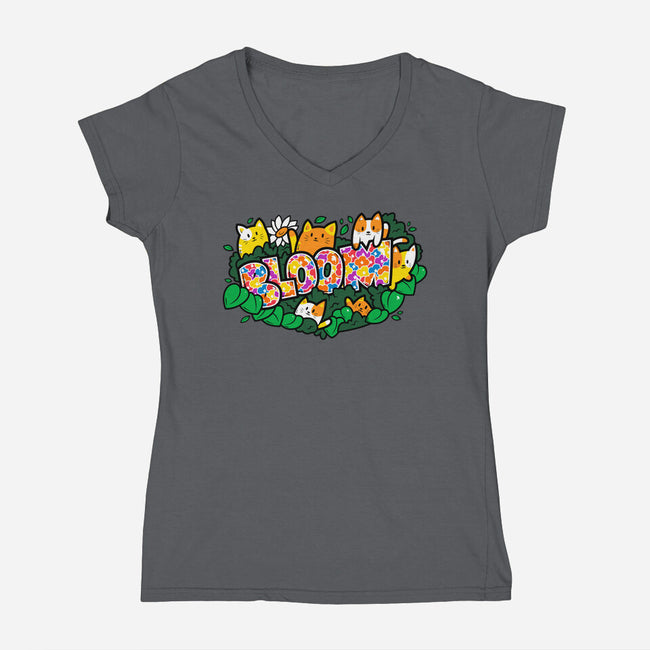 Bloom Spring-Womens-V-Neck-Tee-krisren28