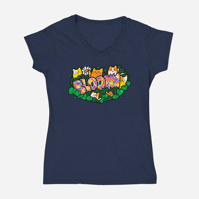 Bloom Spring-Womens-V-Neck-Tee-krisren28