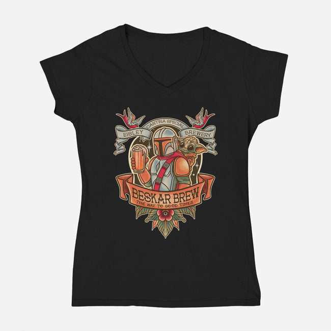 Beskar Brew-Womens-V-Neck-Tee-P1yu5h