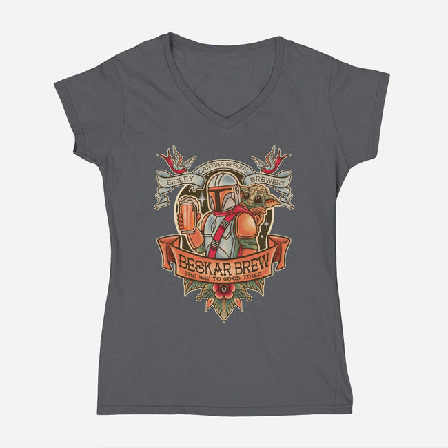 Beskar Brew-Womens-V-Neck-Tee-P1yu5h