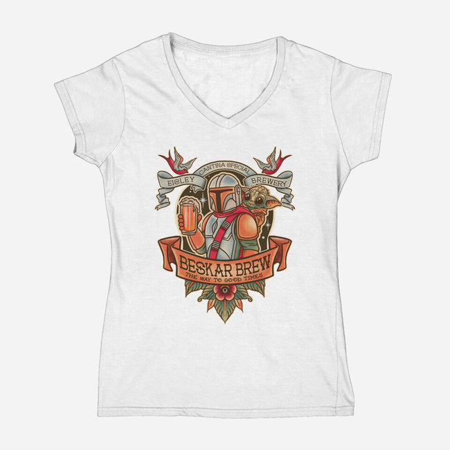 Beskar Brew-Womens-V-Neck-Tee-P1yu5h
