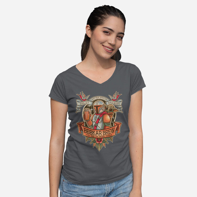 Beskar Brew-Womens-V-Neck-Tee-P1yu5h