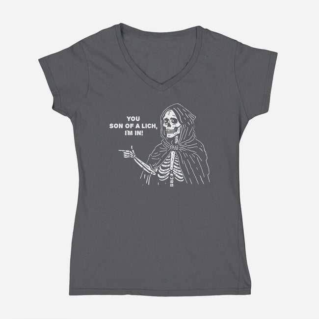 You Son Of A Lich-Womens-V-Neck-Tee-Aarons Art Room