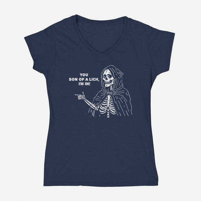 You Son Of A Lich-Womens-V-Neck-Tee-Aarons Art Room