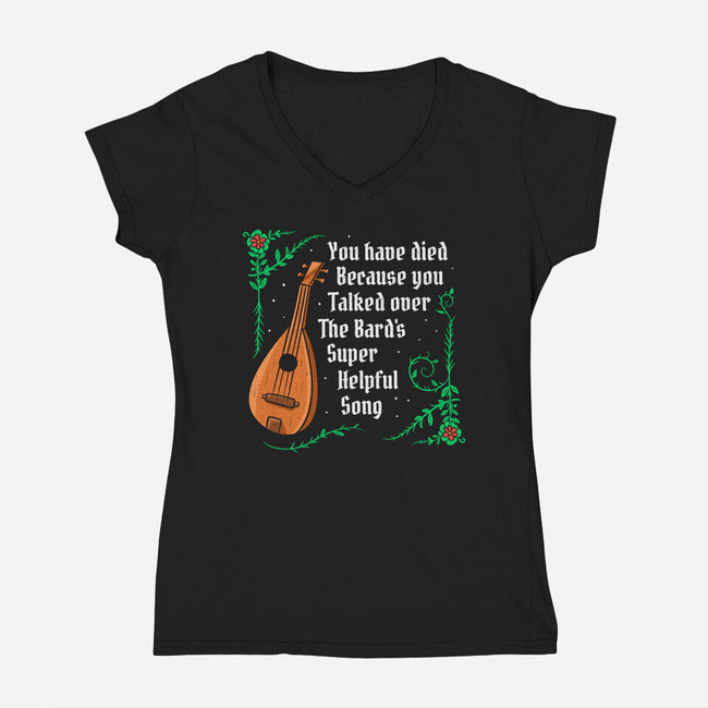 Talking Over The Bard-Womens-V-Neck-Tee-Aarons Art Room
