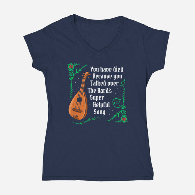 Talking Over The Bard-Womens-V-Neck-Tee-Aarons Art Room