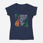 Talking Over The Bard-Womens-V-Neck-Tee-Aarons Art Room