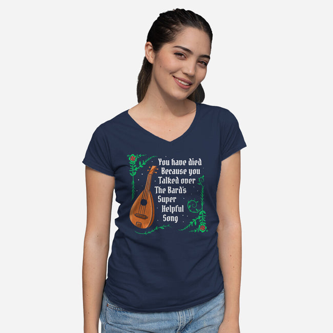 Talking Over The Bard-Womens-V-Neck-Tee-Aarons Art Room