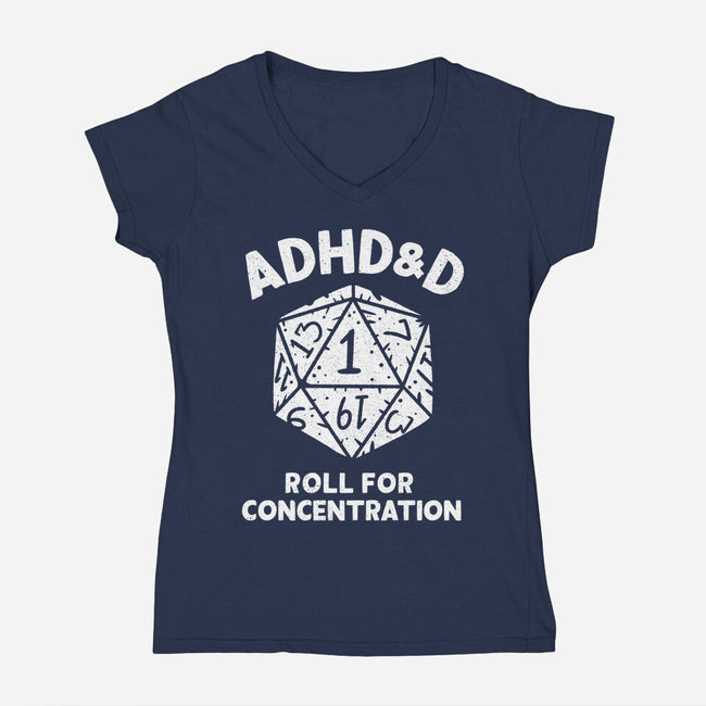 Roll For Concentration-Womens-V-Neck-Tee-Aarons Art Room