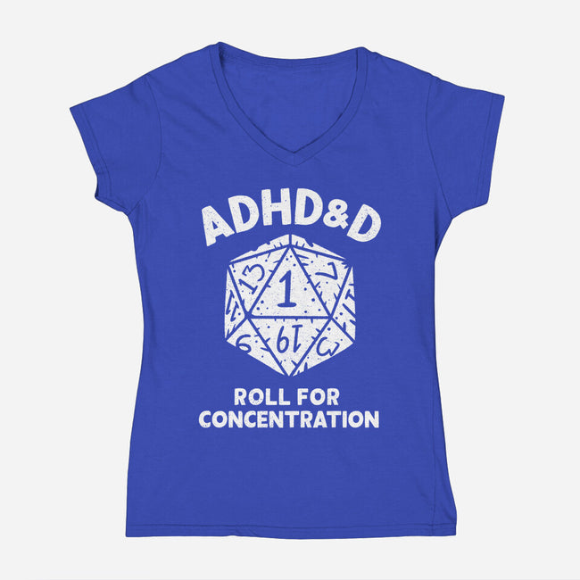 Roll For Concentration-Womens-V-Neck-Tee-Aarons Art Room