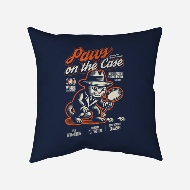 Paws On The Case-None-Removable Cover w Insert-Throw Pillow-Herk Up Tees