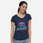 Back To The 1980s-Womens-V-Neck-Tee-rocketman_art