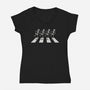 Bony Road-Womens-V-Neck-Tee-Raffiti
