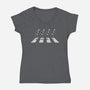 Bony Road-Womens-V-Neck-Tee-Raffiti