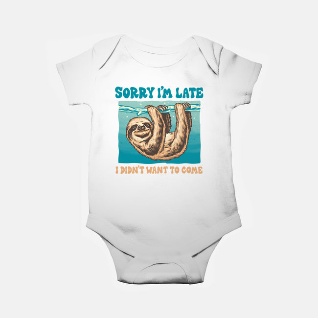 Not So Sorry Sloth-Baby-Basic-Onesie-momma_gorilla