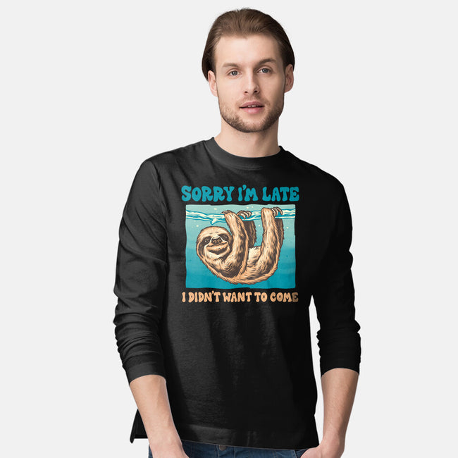 Not So Sorry Sloth-Mens-Long Sleeved-Tee-momma_gorilla