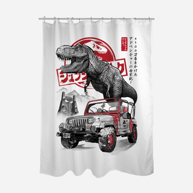 Jurassic Sumi-e-None-Polyester-Shower Curtain-DrMonekers