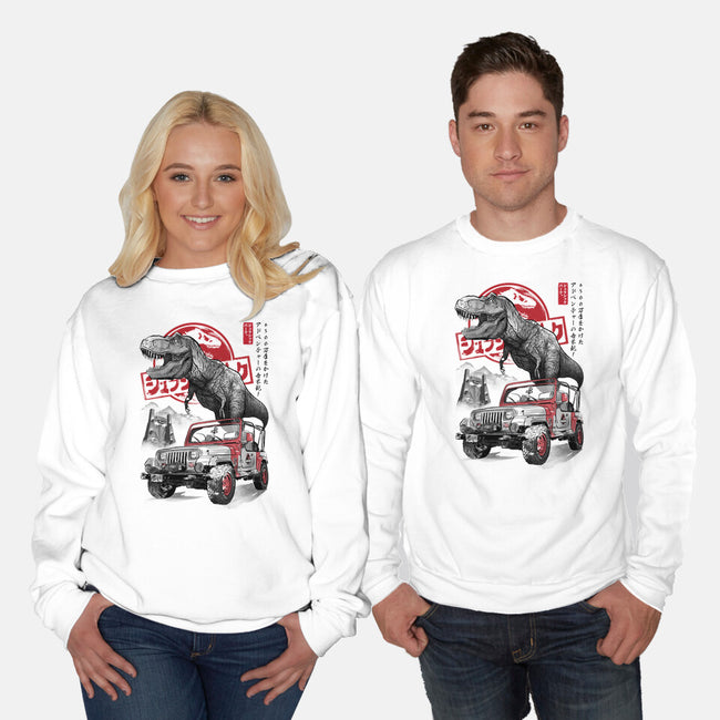 Jurassic Sumi-e-Unisex-Crew Neck-Sweatshirt-DrMonekers