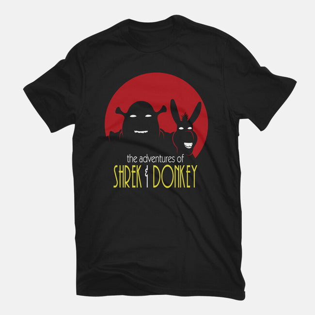 Adventures Of Shrek And Donkey-Mens-Heavyweight-Tee-jasesa