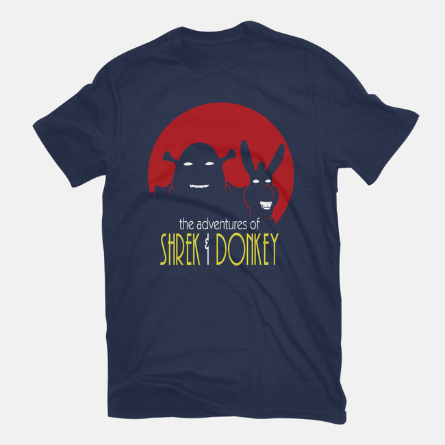 Adventures Of Shrek And Donkey-Womens-Fitted-Tee-jasesa