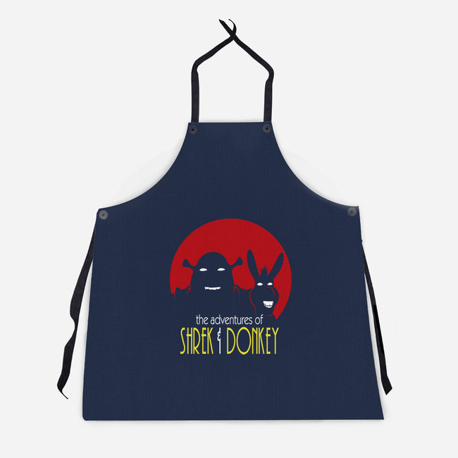 Adventures Of Shrek And Donkey-Unisex-Kitchen-Apron-jasesa