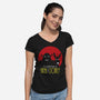 Adventures Of Shrek And Donkey-Womens-V-Neck-Tee-jasesa