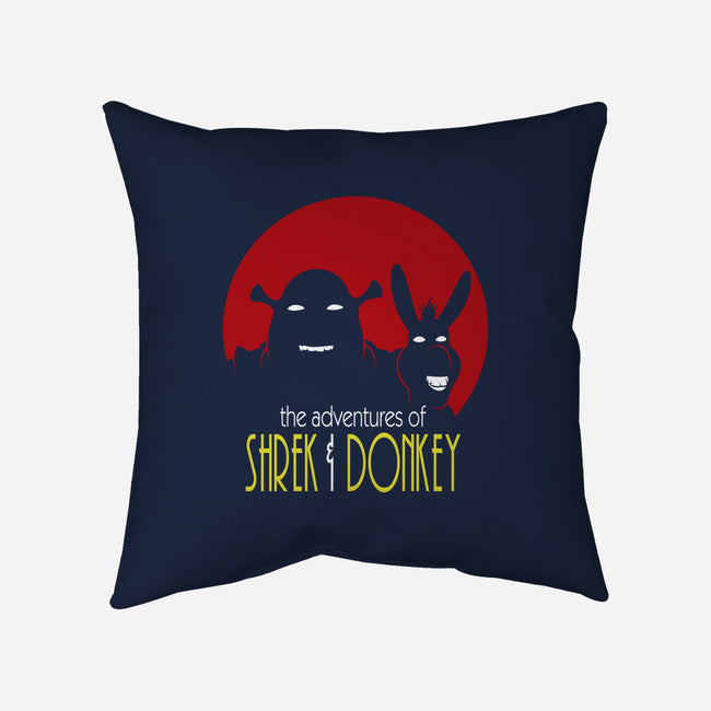 Adventures Of Shrek And Donkey-None-Removable Cover w Insert-Throw Pillow-jasesa