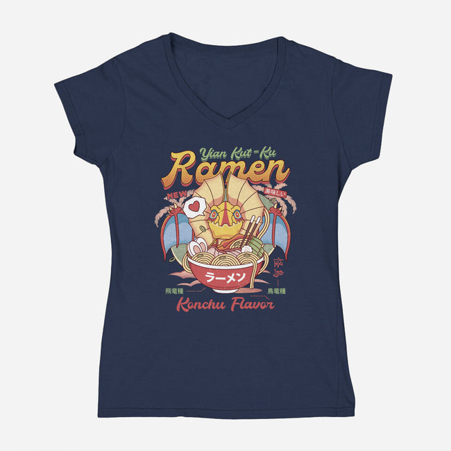 Yian Kut Ku Ramen-Womens-V-Neck-Tee-LAGELANTEE