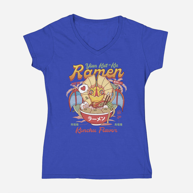 Yian Kut Ku Ramen-Womens-V-Neck-Tee-LAGELANTEE