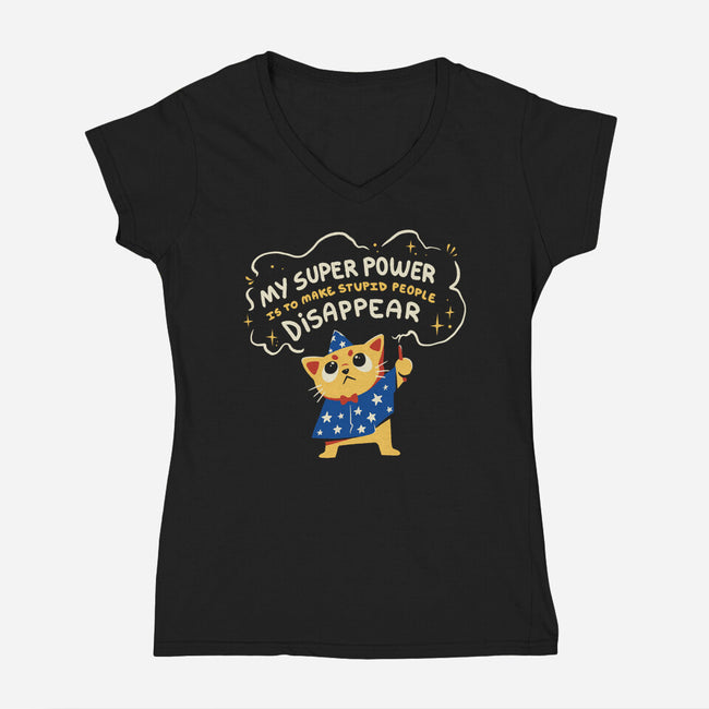 Cat Power-Womens-V-Neck-Tee-yumie