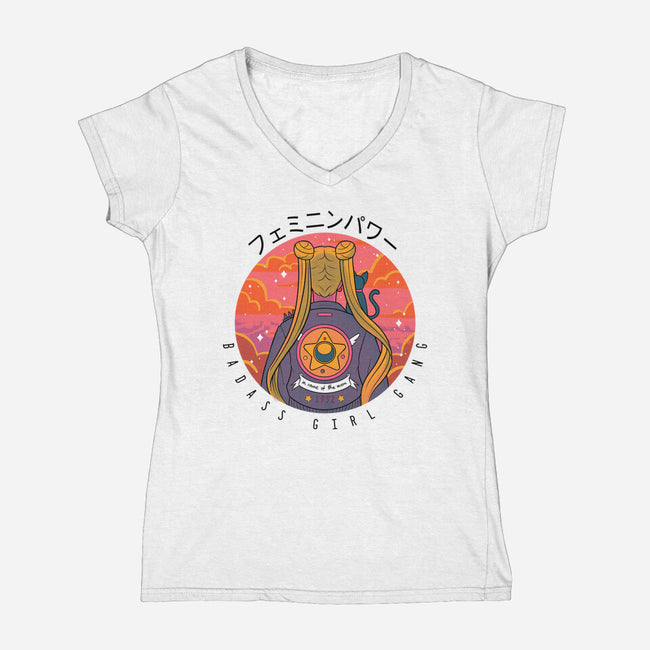 Badass Sailor-Womens-V-Neck-Tee-yumie