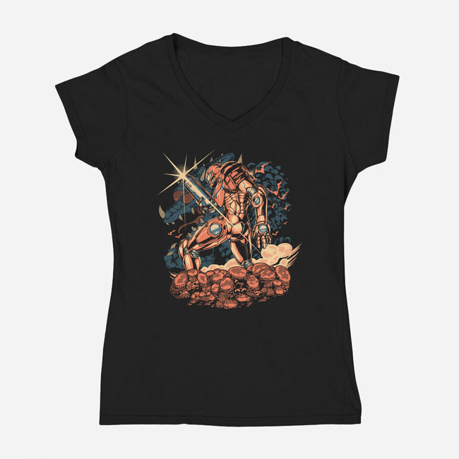 One Target At A Time-Womens-V-Neck-Tee-Estudio Horta