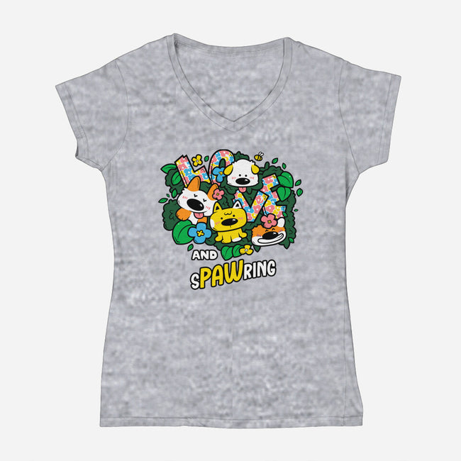 Love And Spawring-Womens-V-Neck-Tee-krisren28