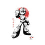 Mega Kid Sumi-e-Womens-Fitted-Tee-Astrobot Invention
