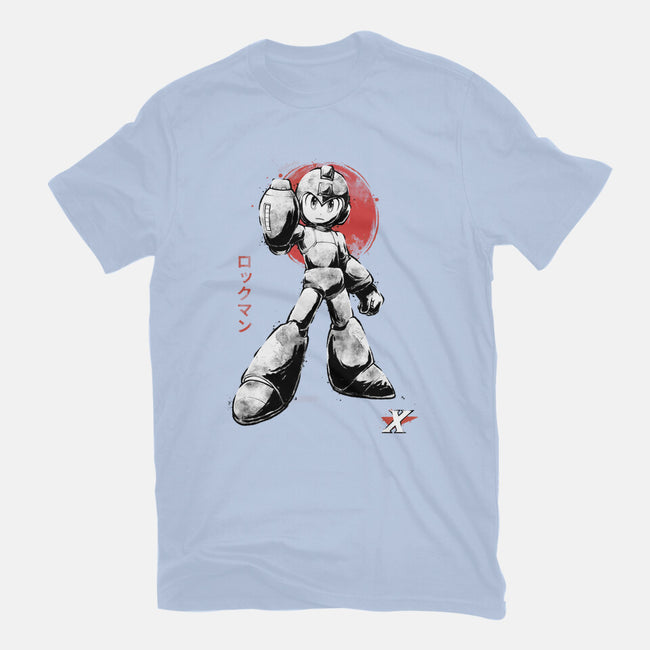 Mega Kid Sumi-e-Womens-Fitted-Tee-Astrobot Invention