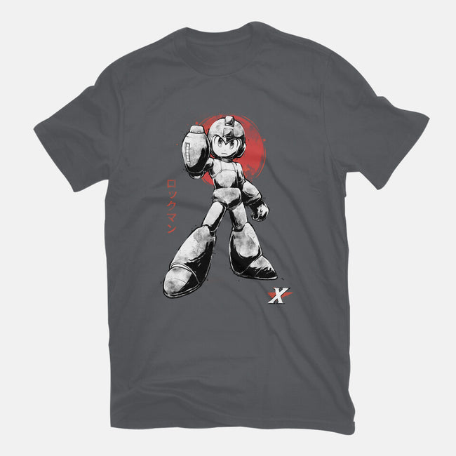 Mega Kid Sumi-e-Womens-Fitted-Tee-Astrobot Invention