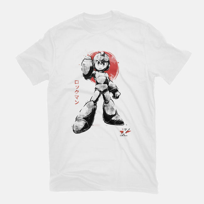 Mega Kid Sumi-e-Womens-Fitted-Tee-Astrobot Invention