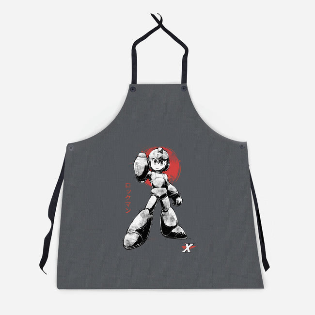 Mega Kid Sumi-e-Unisex-Kitchen-Apron-Astrobot Invention